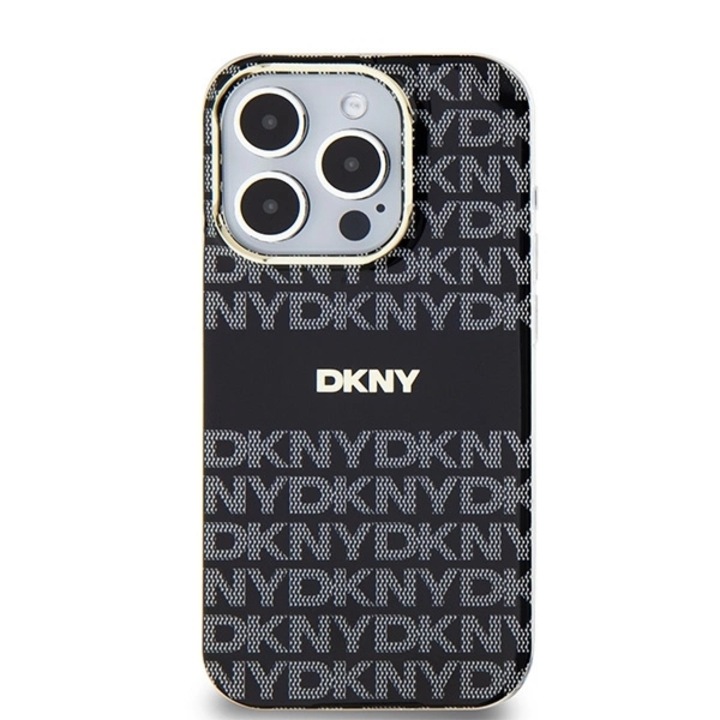 DKNY IML Mono & Stripe tok MagSafe-fel, iPhone 14 Pro-kompatibilis, fekete
