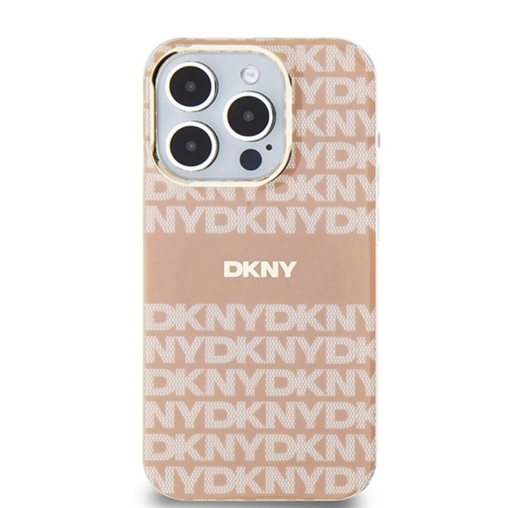 Carcasa DKNY IML Mono & Stripe cu MagSafe compatibila cu iPhone 13/13 Pro, Roz