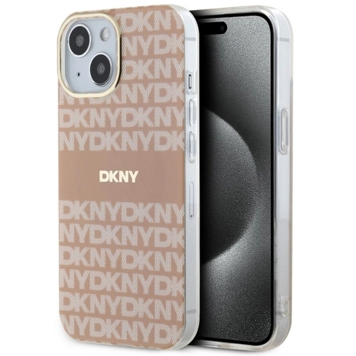 DKNY IML Mono & Stripe tok MagSafe-fel, iPhone 15 Plus/14 Plus készülékkel kompatibilis, rózsaszín