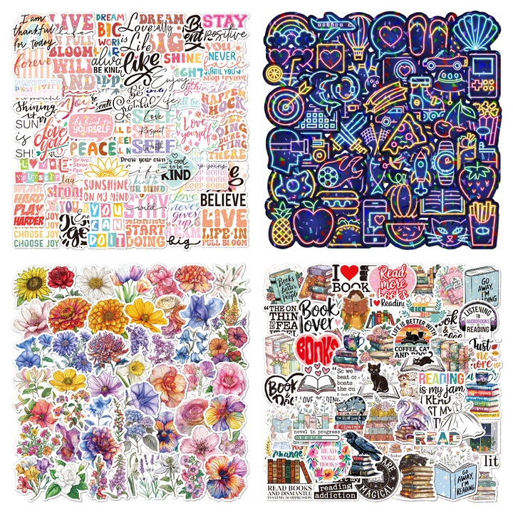 Set 200 matrică decorativă din vinil, animale și peisaje, rezistentă la apă, multicoloră