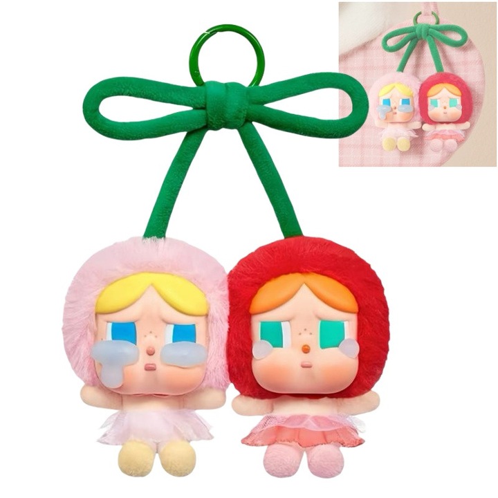 Плюшена играчка, CryBaby, Пухкав ключодържател, Мека и удобна, Сладка, Стил Лабубу, Най-добрият подарък за деца или приятели, Многоцветна