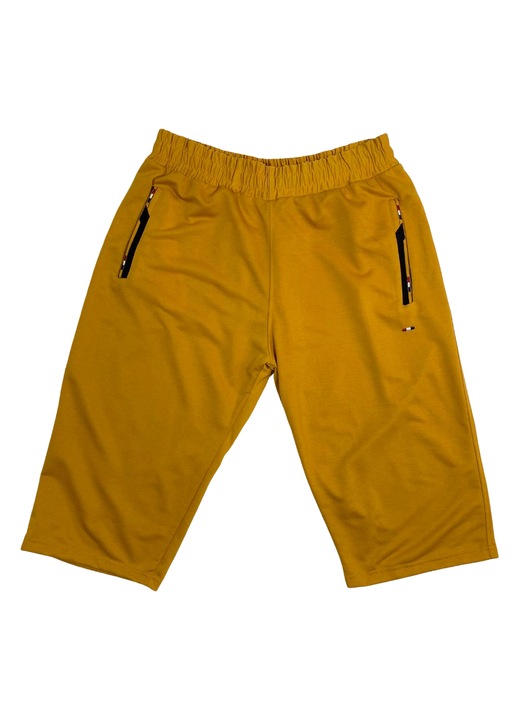 Мъжки тричетвърти панталон, жълто-горчичен - 2XL