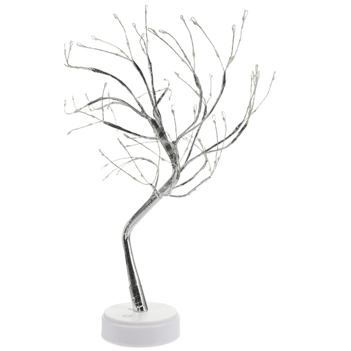 Bonsai fa dekoráció, 108 LED, meleg fehér, 33x17x4cm, világítás, levehető, műanyag alap, USB kapcsoló