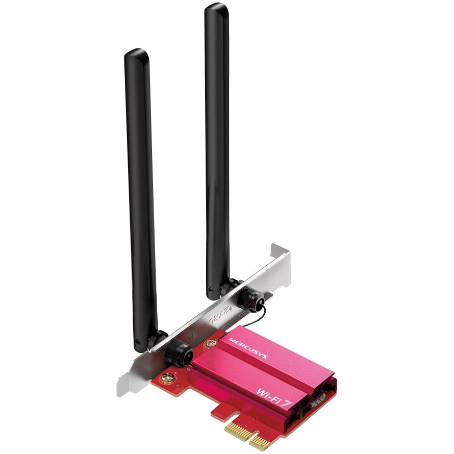 Placa de retea Mercusys MA37BE, BE6500, Tri-Band, Wi-Fi 7, Bluetooth 5.4, PCIe