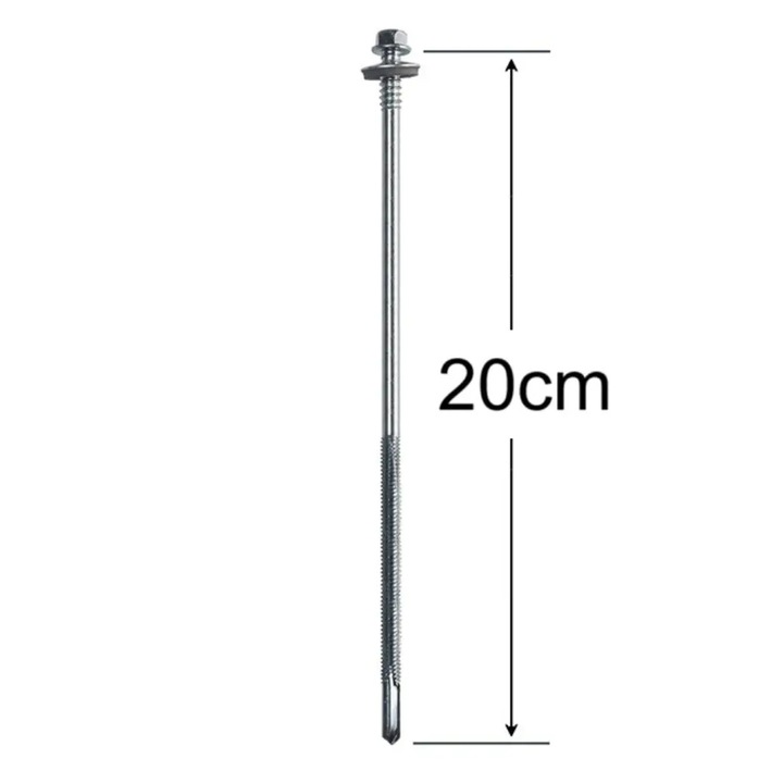 Surub Panou Sandwich autoforant, cu cap hexagonal, saiba si garnitura, Zincat 6.3/5.5, 200mm 50 bucati/cutie