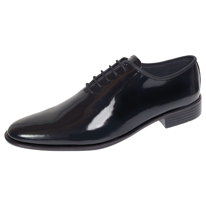 Pantofi barbati eleganti din piele naturala de culoare negru lac - Ciucaleti Marimea 37