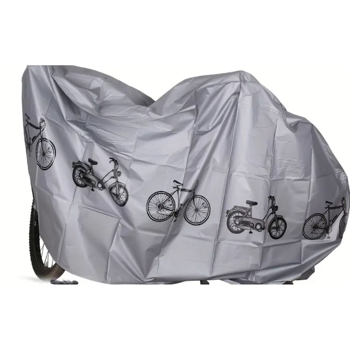 Husa de Protectie pentru Bicicleta, Impermeabila, 100 x 200 cm, PEVA, Gri