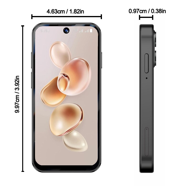 Rainbuvvi xs19 Pro Mini telefon mobil 3GB RAM 32GB ROM 3.88 inch 4G Mini telefon mobil 2000mAh Android 12 Violet