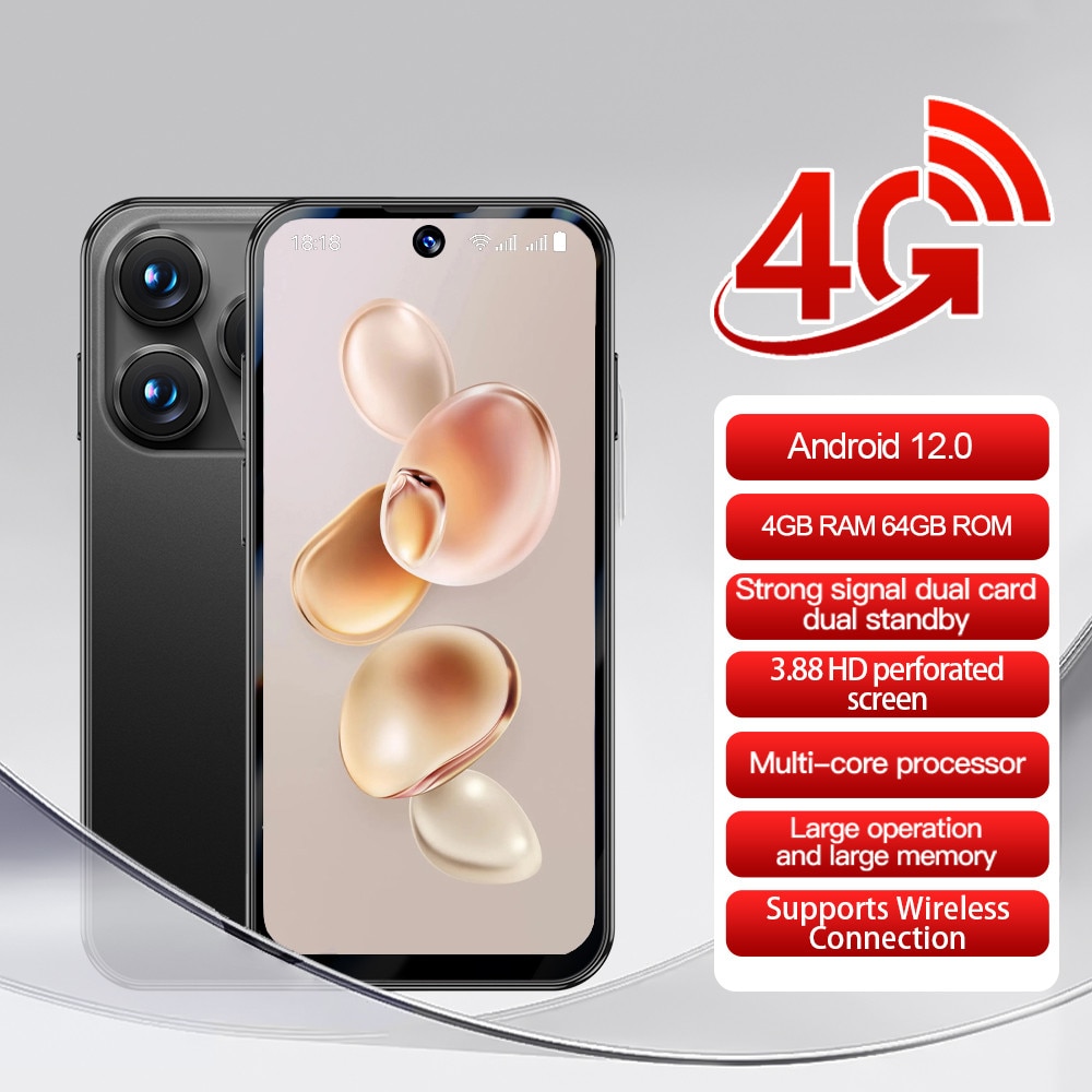 Rainbuvvi xs19 Pro Mini telefon mobil 3GB RAM 32GB ROM 3.88 inch 4G Mini telefon mobil 2000mAh Android 12 Violet