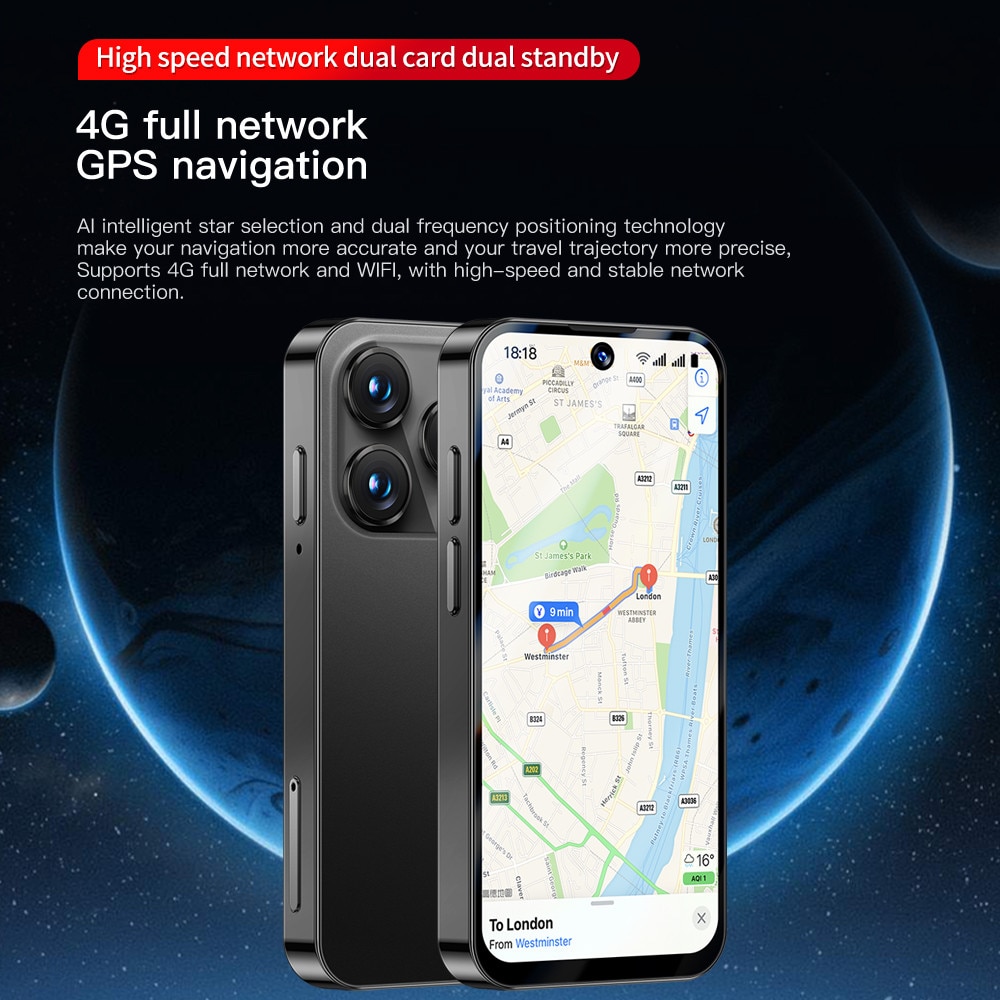 Rainbuvvi xs19 Pro Mini telefon mobil 3GB RAM 32GB ROM 3.88 inch 4G Mini telefon mobil 2000mAh Android 12 Violet