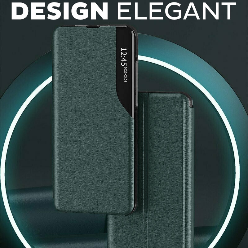 Husa pentru Samsung Galaxy A07 Tip Carte, S-View, Functie de Stand, Calitate Premium, Antisoc, Protectie Sporita, Verde