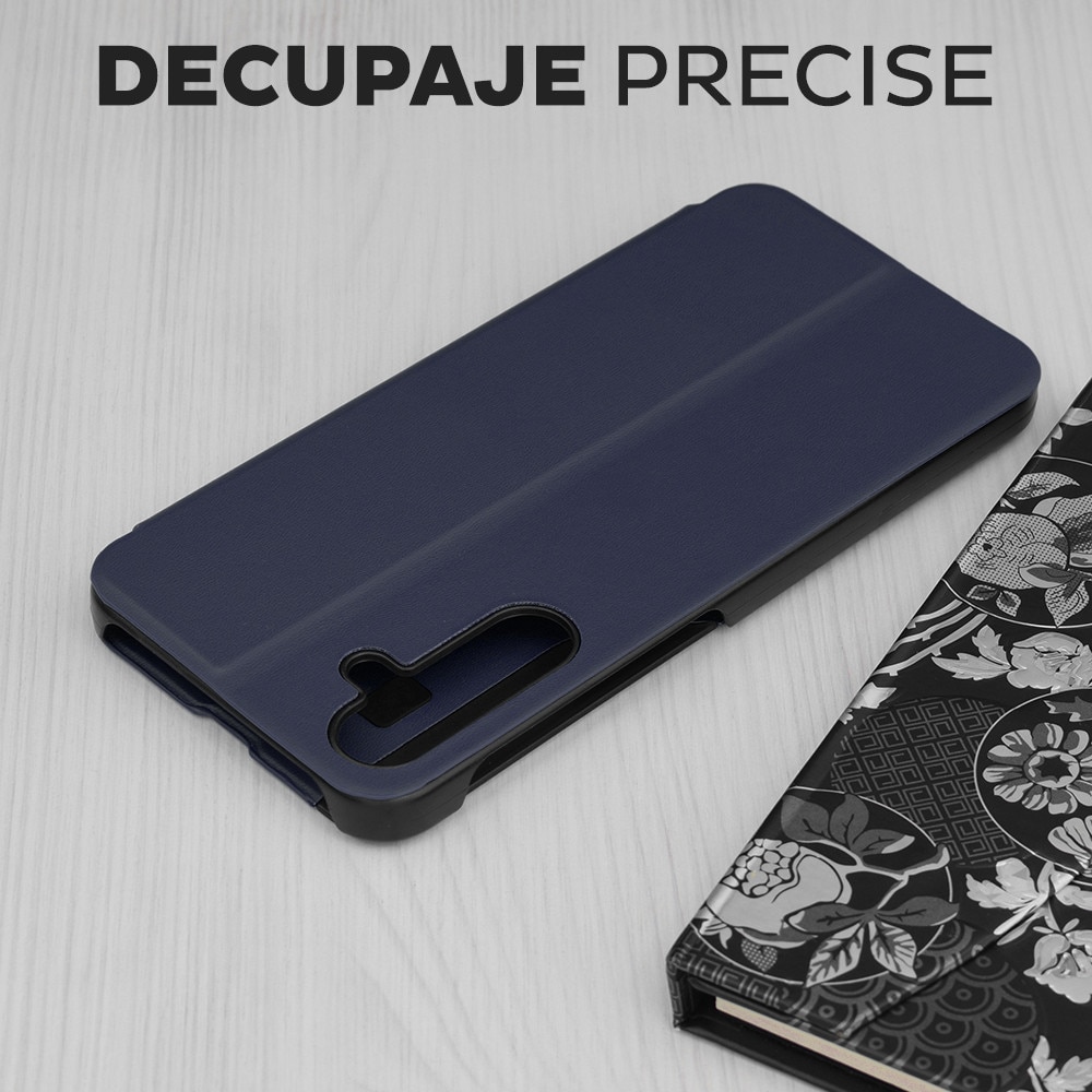 Husa pentru Samsung Galaxy S25 FE DaDen® Tip Carte, S-View, Functie de Stand, Calitate Premium, Antisoc, Protectie Sporita, Albastru