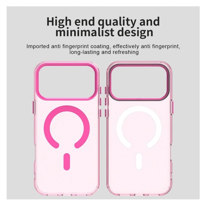 Husa Upzz® Tech Candy Compatibila Cu iPhone 17 Pro Max Tehnologie Magsafe, Protectie La Camera si Colturi, Pink