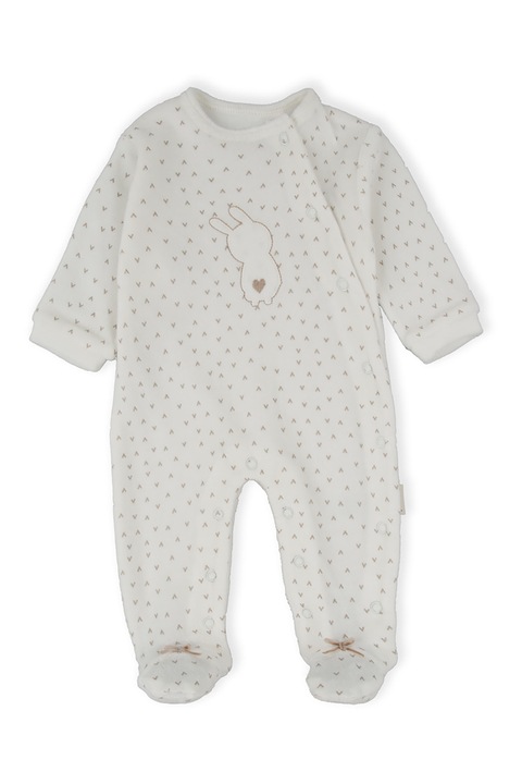 Babybol, Унисекс гащеризон тип ританки с капси и шарка на зайче, Кафяв/Мръснобял