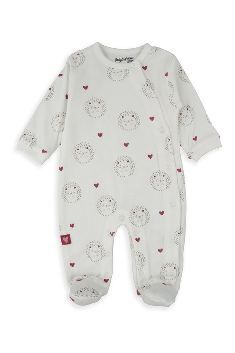 Babybol, Гащеризон тип ританки от органичен памук с капси, Червен/Бял/Черен