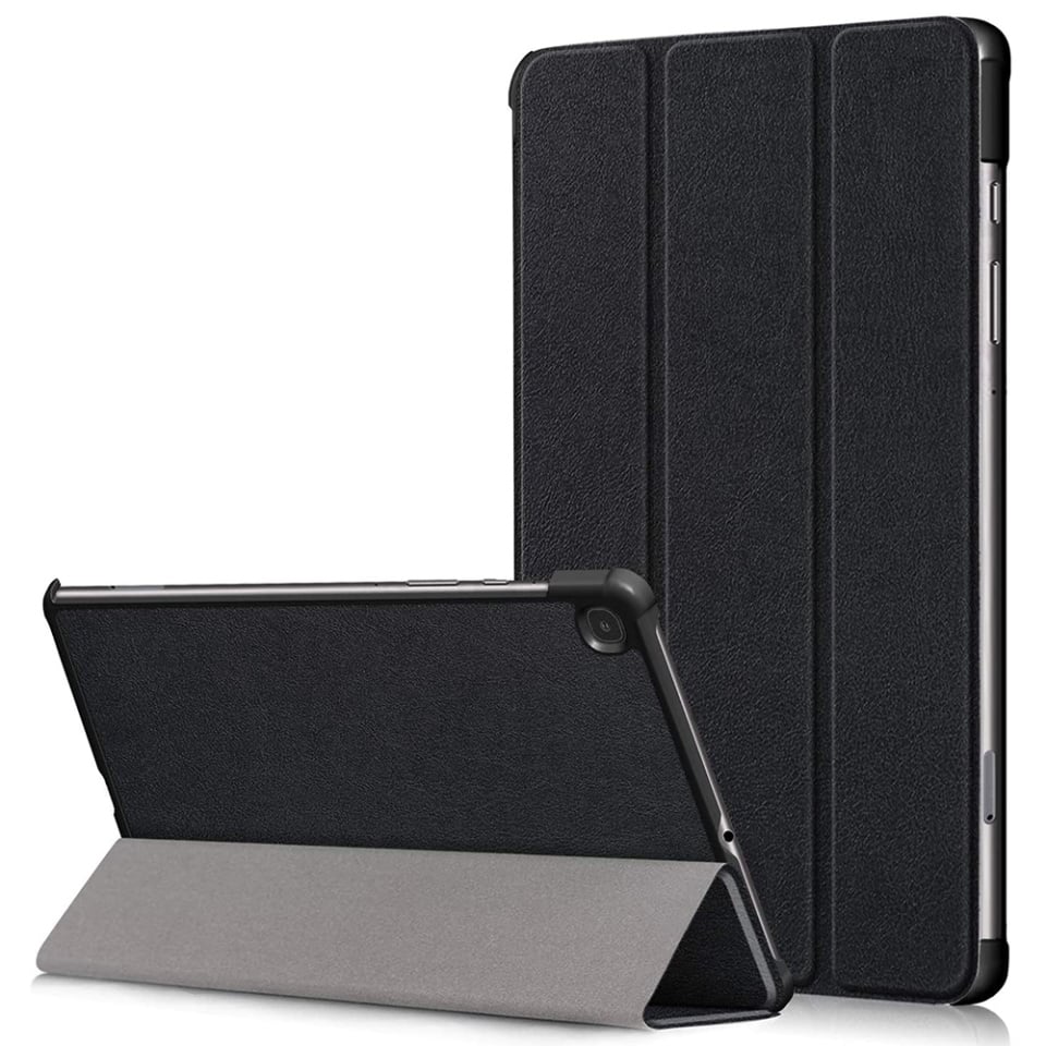 Husa tableta pentru Samsung Galaxy Tab S6 Lite (2020 / 2022 / 2024), SKYDDAR INNOVATION, cu suport Multi-Unghi si functie Sleep/Wake, FoldPro, Negru, set cu sticker