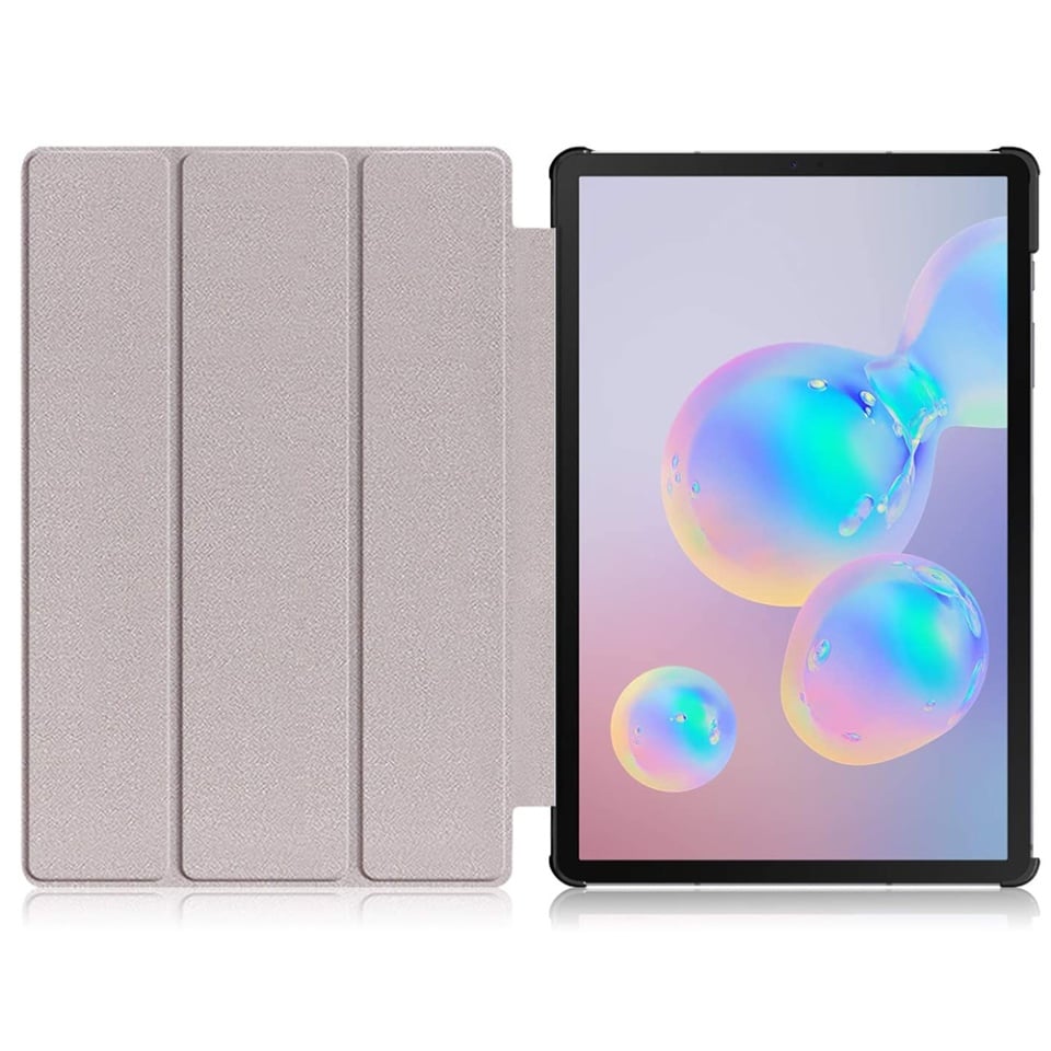 Husa tableta pentru Samsung Galaxy Tab S6 Lite (2020 / 2022 / 2024), SKYDDAR INNOVATION, cu suport Multi-Unghi si functie Sleep/Wake, FoldPro, Multicolor, set cu sticker