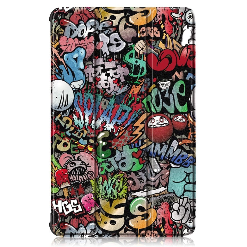 Husa tableta pentru Samsung Galaxy Tab S6 Lite (2020 / 2022 / 2024), SKYDDAR INNOVATION, cu suport Multi-Unghi si functie Sleep/Wake, FoldPro, Multicolor, set cu sticker