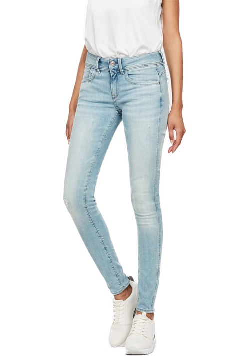 Blugi de dama G-Star RAW Lynn Mid Waist Skinny 8664343 16113-17, Elto Superstretch Denim, Bumbac, W29-L34, Albastru deschis