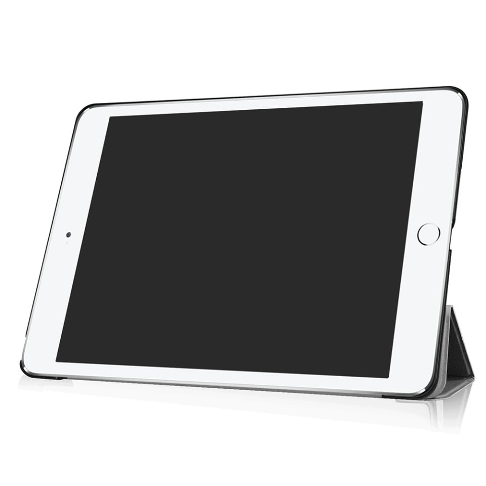 Husa tableta pentru Apple iPad 7 10.2" (2019), SKYDDAR INNOVATION, cu suport Multi-Unghi si functie Sleep/Wake, FoldPro, Negru, set cu sticker