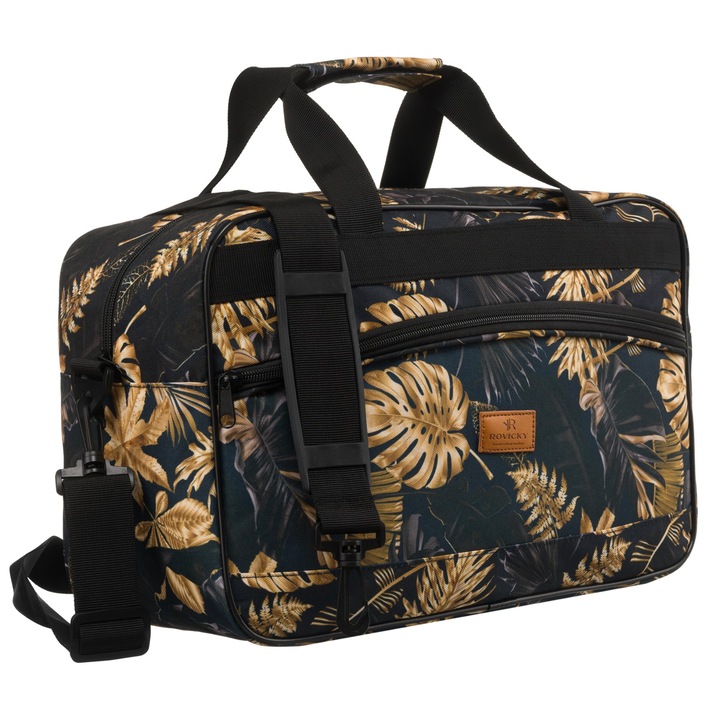 Geanta de voiaj din poliester, unisex, negru, Rovicky, r-tl15608, 25 x 40 x 20 cm