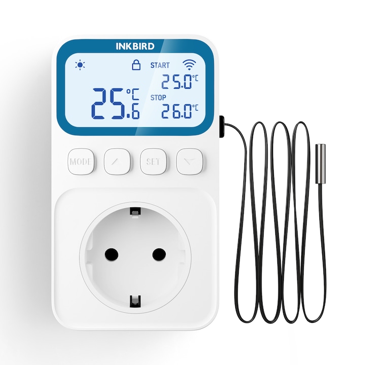 Termostat cu temporizator, INKBIRD, C236T, programabil, incalzire si racire, control al temperaturii si timpului, alarma