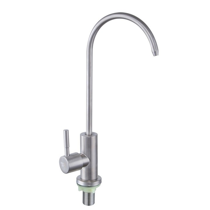 Baterie pentru filtre si purificatoare de apa, din inox cu cartus ceramic, conectare rapida de 1/4 si 3/8, Apa potabila directa, dozator de apa, uz casnic, Instalare portabila