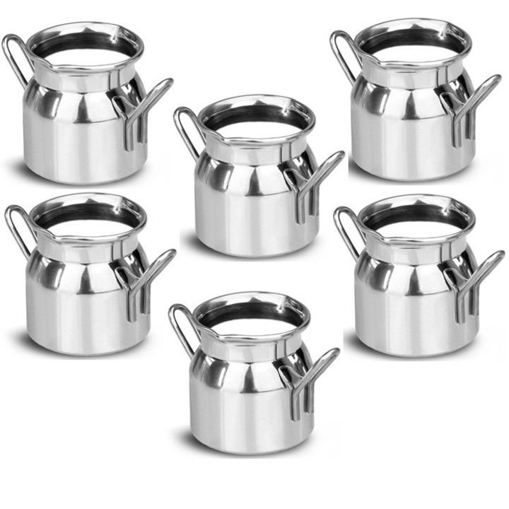 Set 6 sosiere inox tip bidon RAKI D4, 5xh4, 5cm