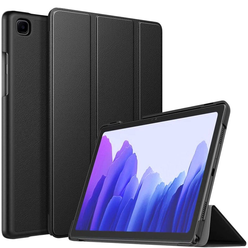 Husa tableta pentru Samsung Galaxy Tab A7 Lite, SKYDDAR INNOVATION, cu suport Multi-Unghi si functie Sleep/Wake, FoldPro, Negru, set cu sticker