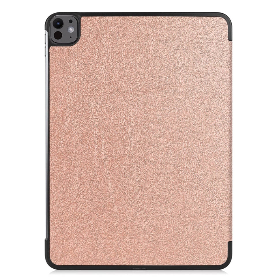 Husa tableta pentru iPad Pro 13 (2024), SKYDDAR INNOVATION, cu suport Multi-Unghi si functie Sleep/Wake, FoldPro, Roz, set cu sticker