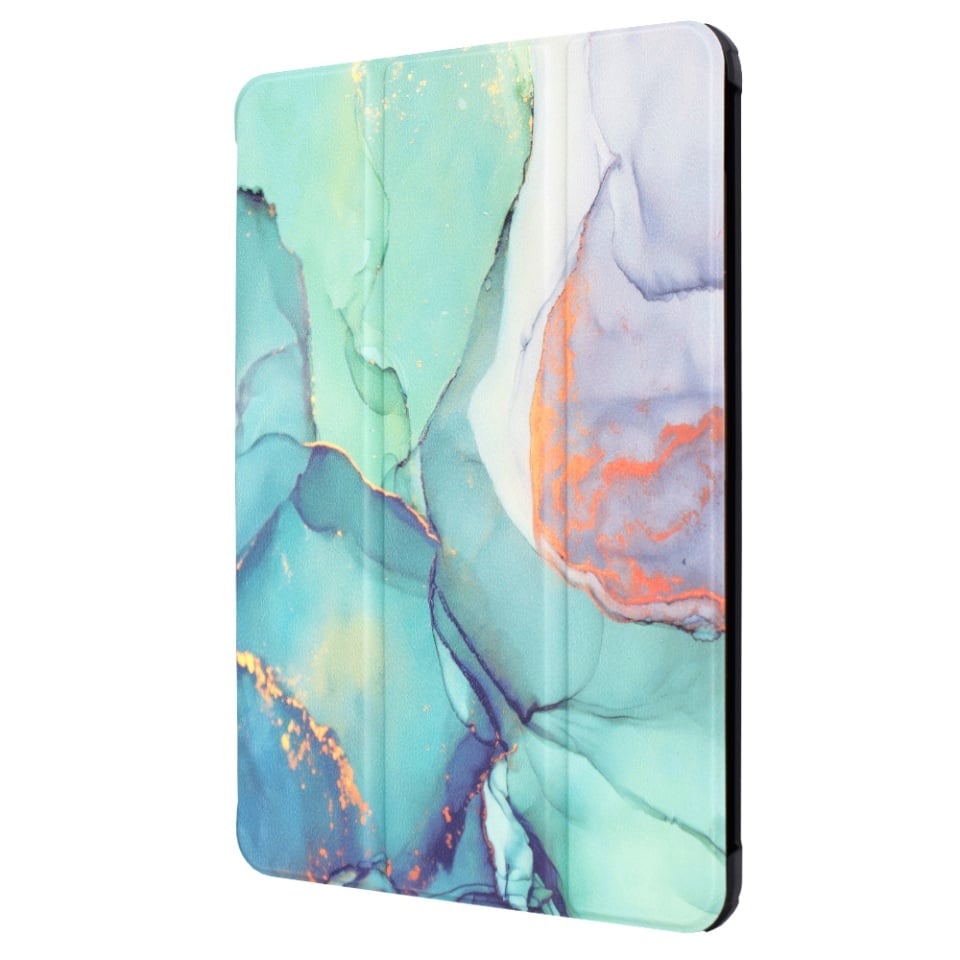 Husa tableta pentru iPad Pro 11 (2024), SKYDDAR INNOVATION, cu suport Multi-Unghi si functie Sleep/Wake, FoldPro, Green time, set cu sticker