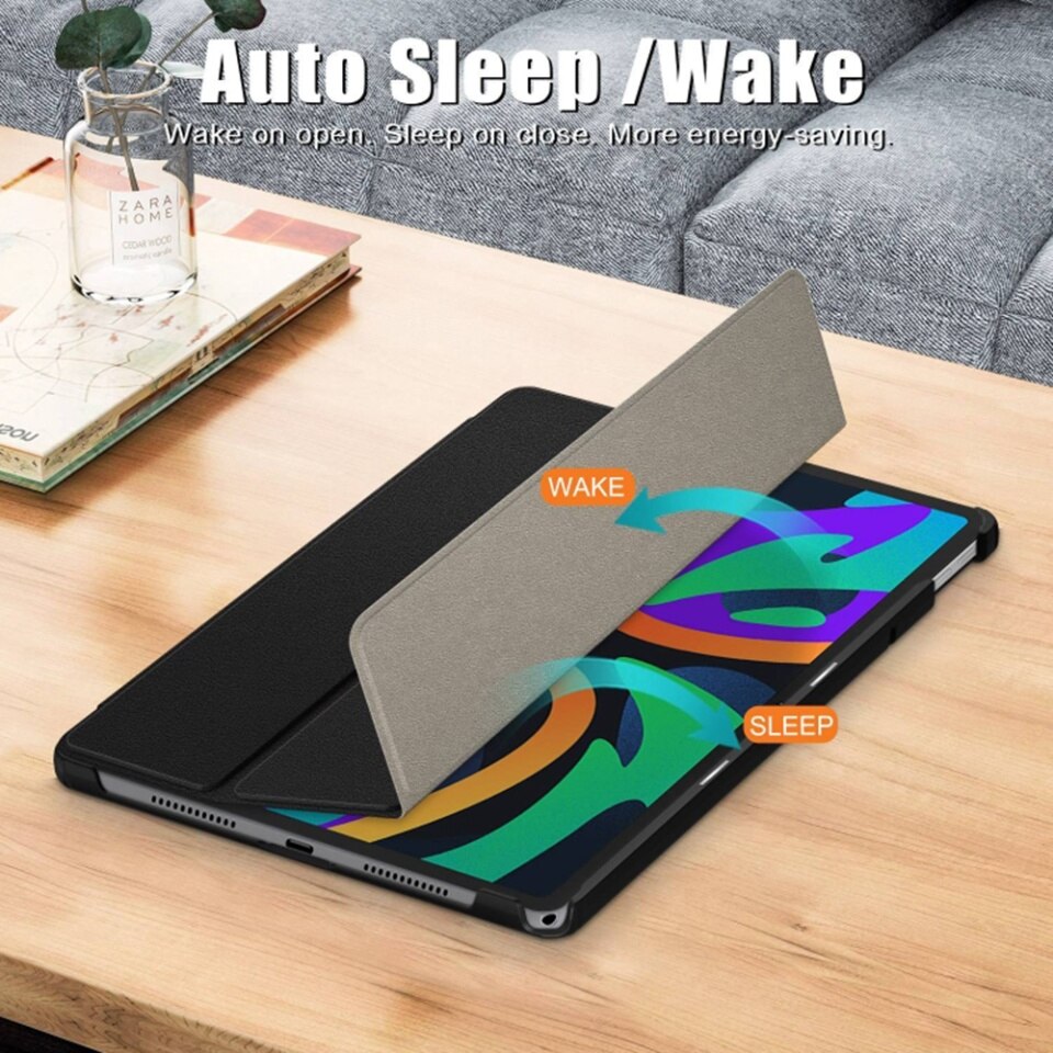 Husa tableta pentru Lenovo Tab M11, SKYDDAR INNOVATION, cu suport Multi-Unghi si functie Sleep/Wake, FoldPro, Starry night, set cu sticker