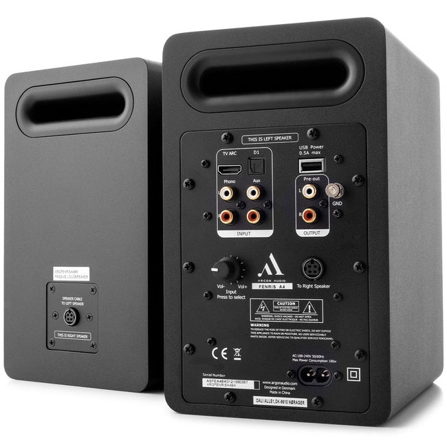 Boxe active Argon Audio FENRIS A4, 150W, Bluetooth, HDMI ARC, Phono, Black