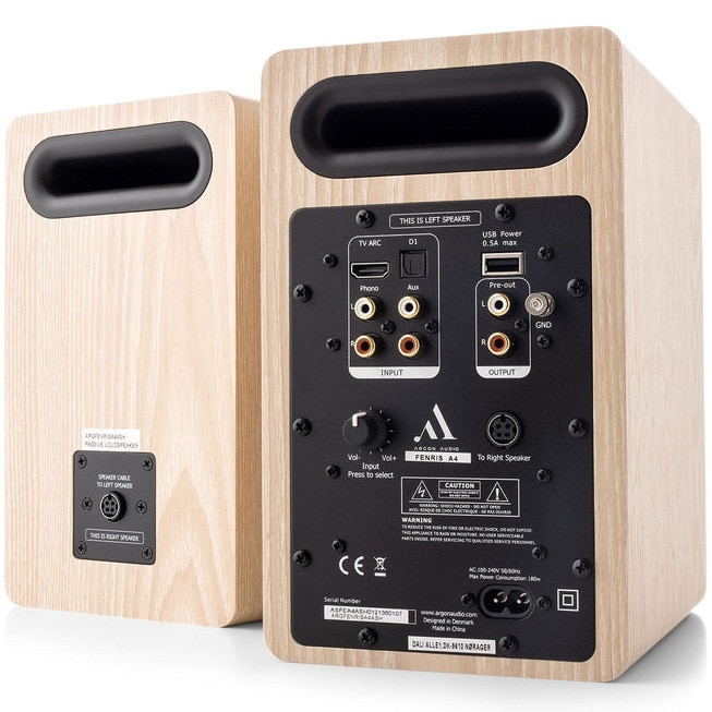 Boxe active Argon Audio FENRIS A4, 150W, Bluetooth, HDMI ARC, Phono, Ash