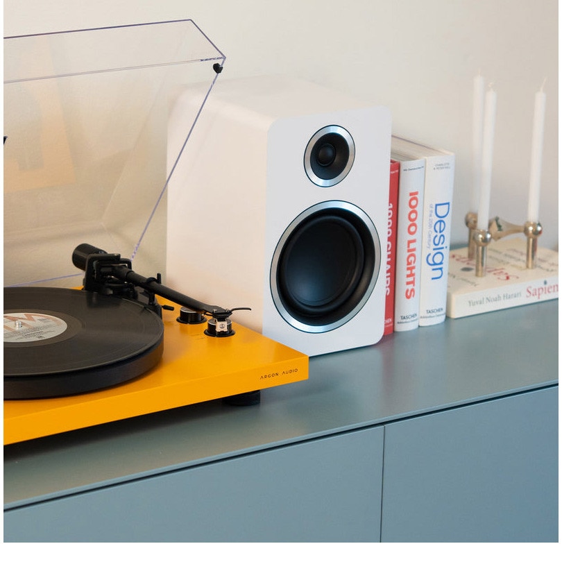 Boxe active Argon Audio FENRIS A5, 150W, Bluetooth, HDMI ARC, Phono, White