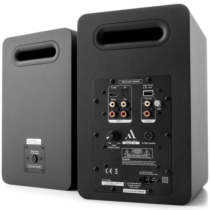 Boxe active Argon Audio FENRIS A5, 150W, Bluetooth, HDMI ARC, Phono, Black