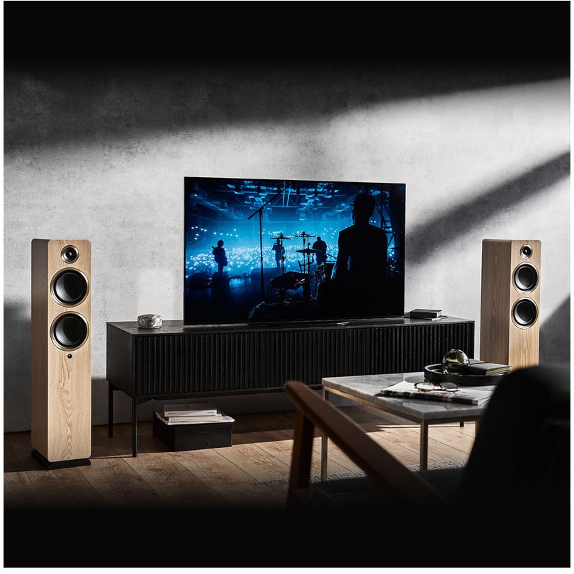Boxe active de podea Argon Audio FENRIS A55, 150W, Bluetooth, HDMI ARC, Optic, Phono, Ash