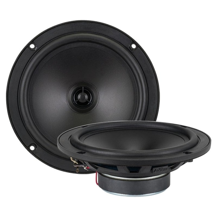 Pachet difuzoare auto coaxiale Renault AXTON ATX165S 16.5 cm, Putere nominala RMS 90 W, Sensibilitate 90 dB, cu inele si cablu adaptor, Negru