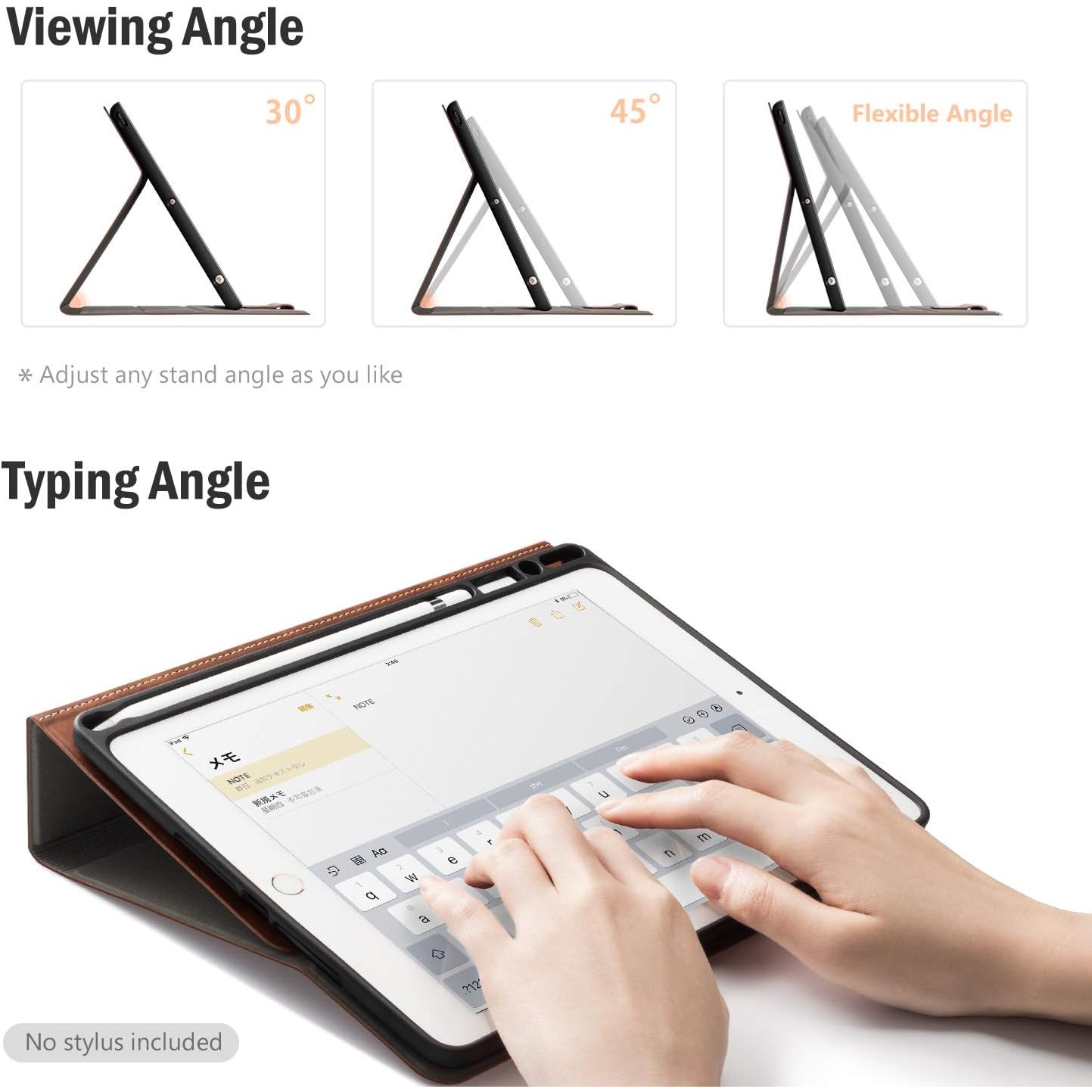 Husa pentru tableta iPad 10.2” (Generatiile 9/8/7) – Suport Apple Pencil, Spate TPU Flexibil, Functie Auto Sleep/Wake, Stand Ergonomic pentru Tastare si Vizionare, Maro