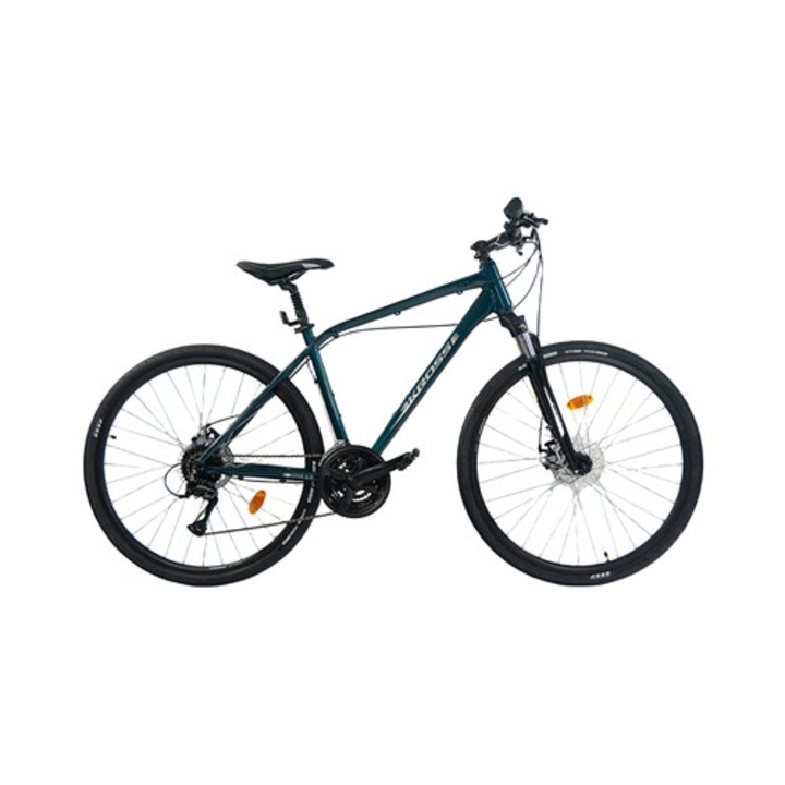 Bicicleta trekking Kross Move 2.0, roti 28", cadru 17" (S), turcoaz-argintiu, model 2025