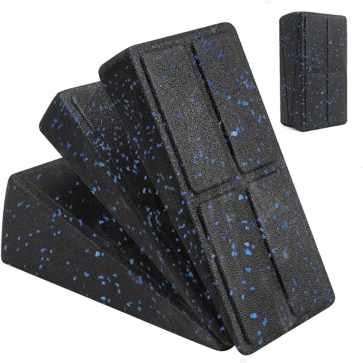 Set 3 bucati suport pentru genuflexiuni, unghiuri ajustabile, design antiderapant, pentru exercitii, mobilitate glezne, dimensiuni compacte