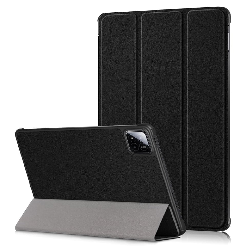 Husa tableta pentru Xiaomi Pad 7 / 7 Pro, SKYDDAR INNOVATION, cu suport Multi-Unghi si functie Sleep/Wake, FoldPro, Negru, set cu sticker