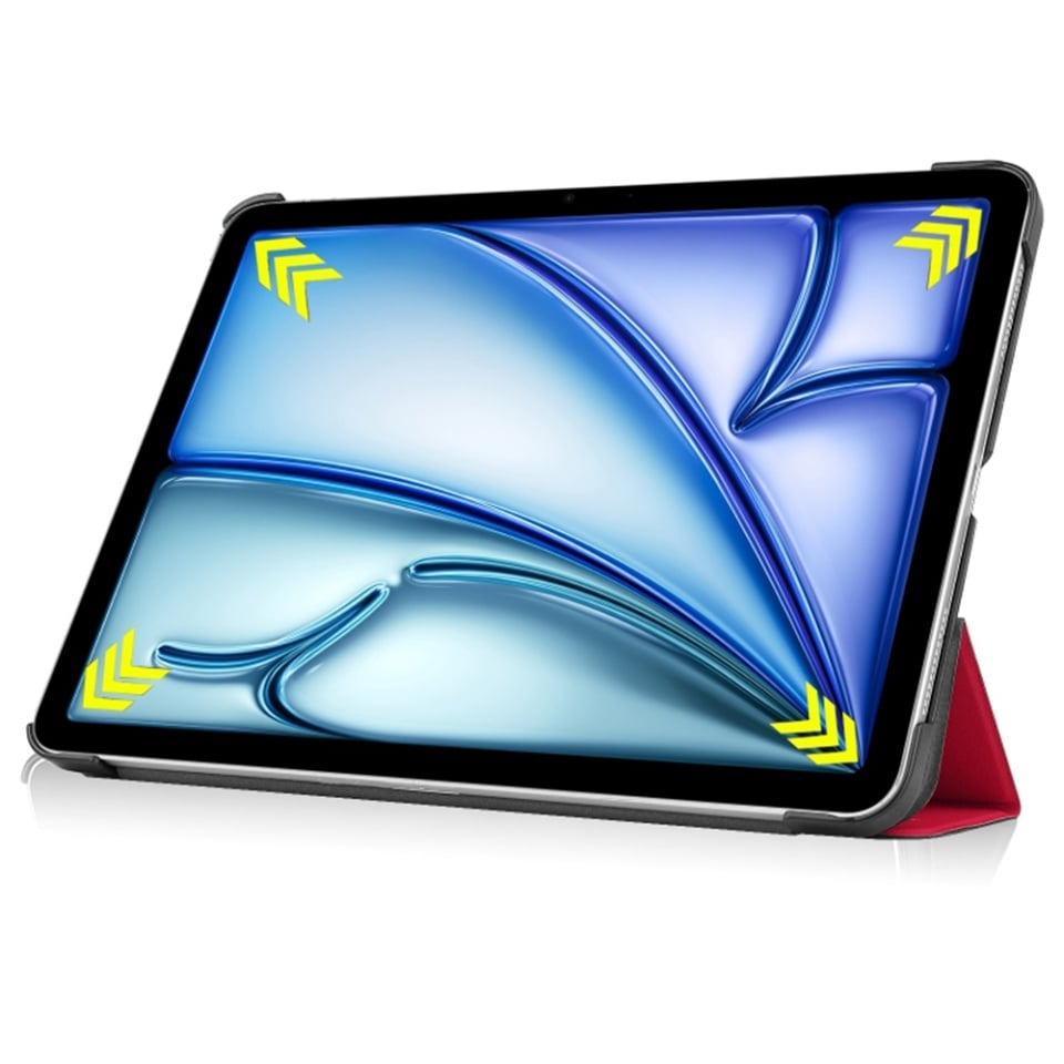 Husa tableta pentru iPad Air 13 (2024) / Air 13 (2025), SKYDDAR INNOVATION, cu suport Multi-Unghi si functie Sleep/Wake, FoldPro, Rosu, set cu sticker