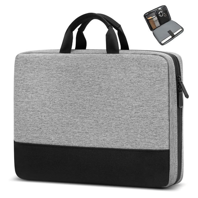 Geanta Laptop, Ecologica Impermeabila, 15.6 Inch, Rezistenta la Taieturi, Geanta Laptop cu 2 Compartimente pentru Birou si Uz Zilnic, Design Modern 40x28.5x5 cm, Gri