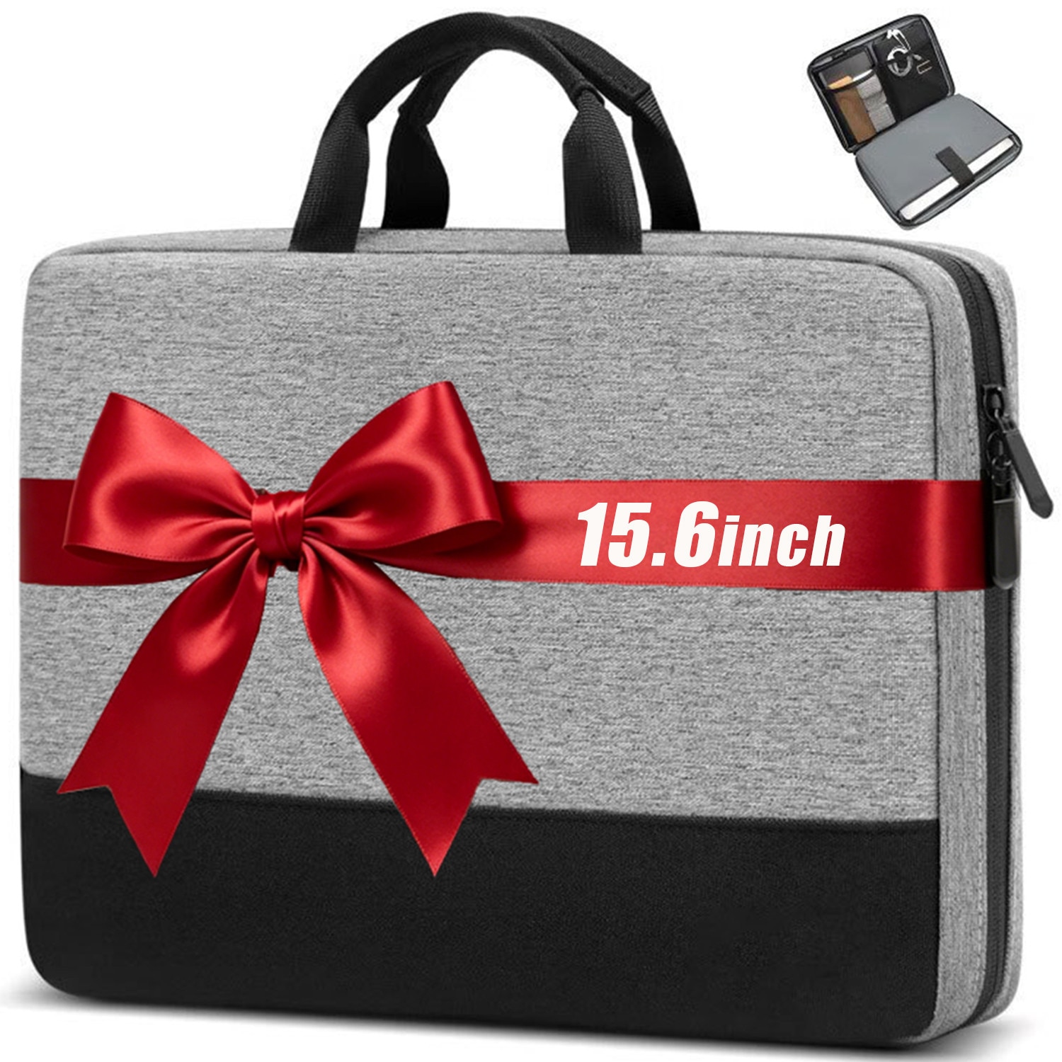 Geanta Laptop, Ecologica Impermeabila, 15.6 Inch, Rezistenta la Taieturi, Geanta Laptop cu 2 Compartimente pentru Birou si Uz Zilnic, Design Modern 40x28.5x5 cm, Gri