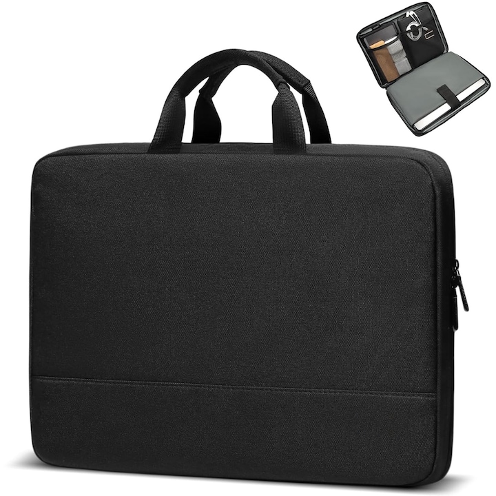 Geanta laptop 15.6", impermeabila, neagra, 400x285x50mm