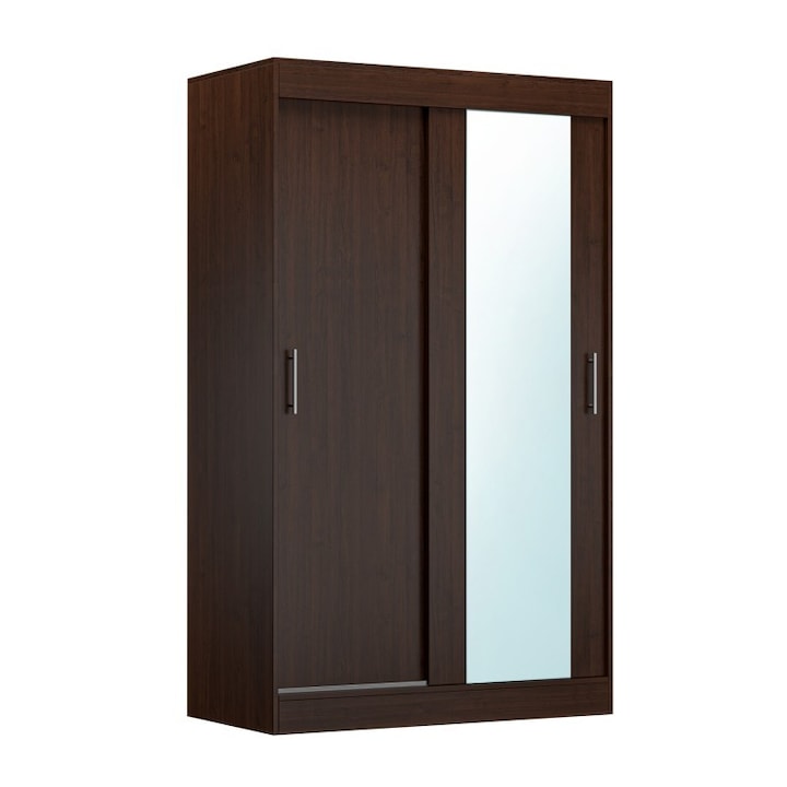 Dressing Echo Wenghe 120 cm, 2 Usi Glisante cu Oglinda Mixbo, Pal Melaminat 18 mm