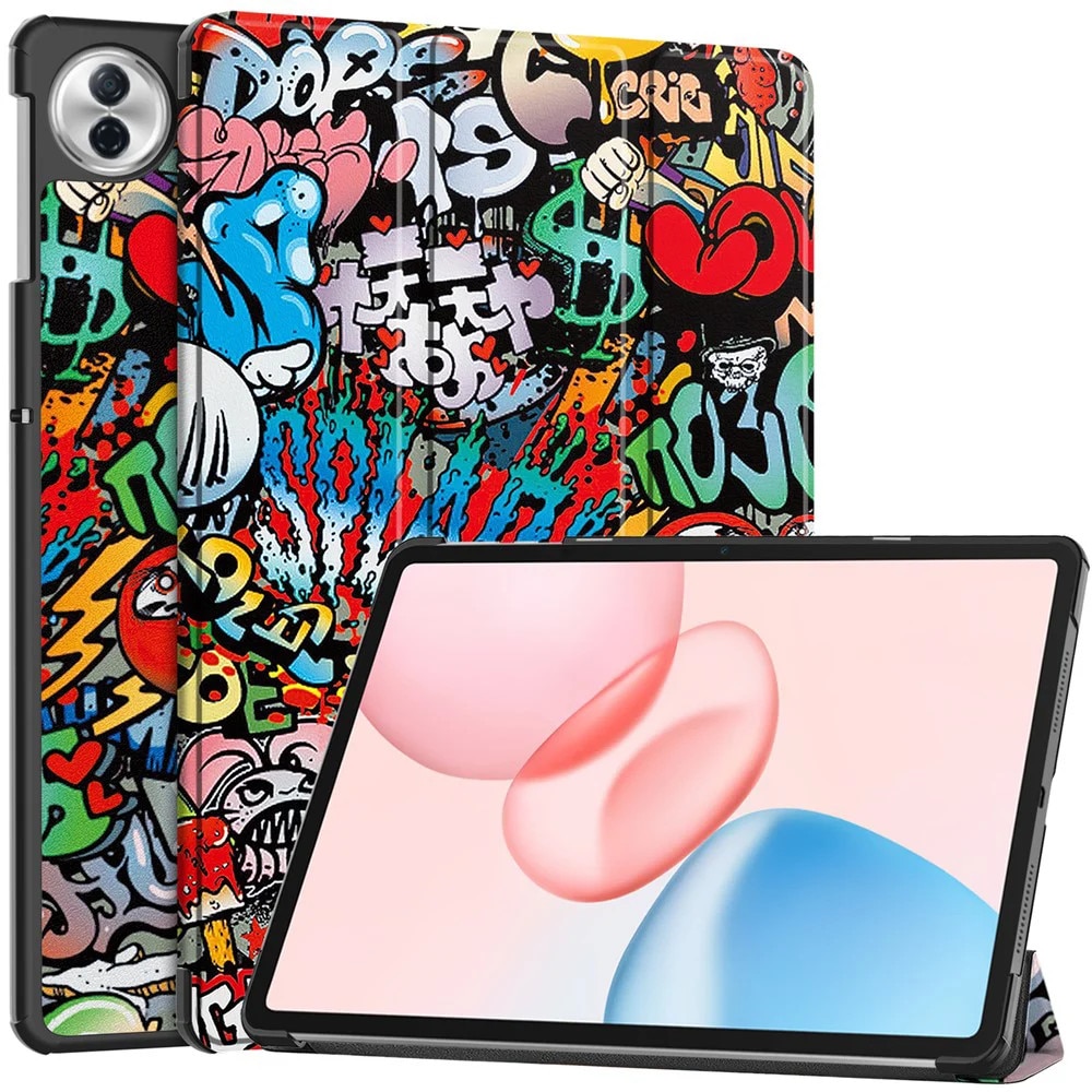 Husa tableta pentru Honor Pad 10, SKYDDAR INNOVATION, cu suport Multi-Unghi si functie Sleep/Wake, FoldPro, Urban vibe, set cu sticker