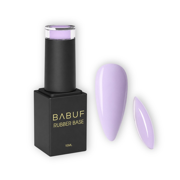Baza Rubber BABUF RB9, Mov Cremos, autonivelanta, pentru intarirea unghiei si apex soft, 15ml