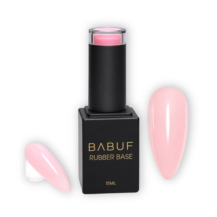 Baza Rubber BABUF Sweet Cream, autonivelanta, pentru intarire si apex soft, RB16, 15 ml